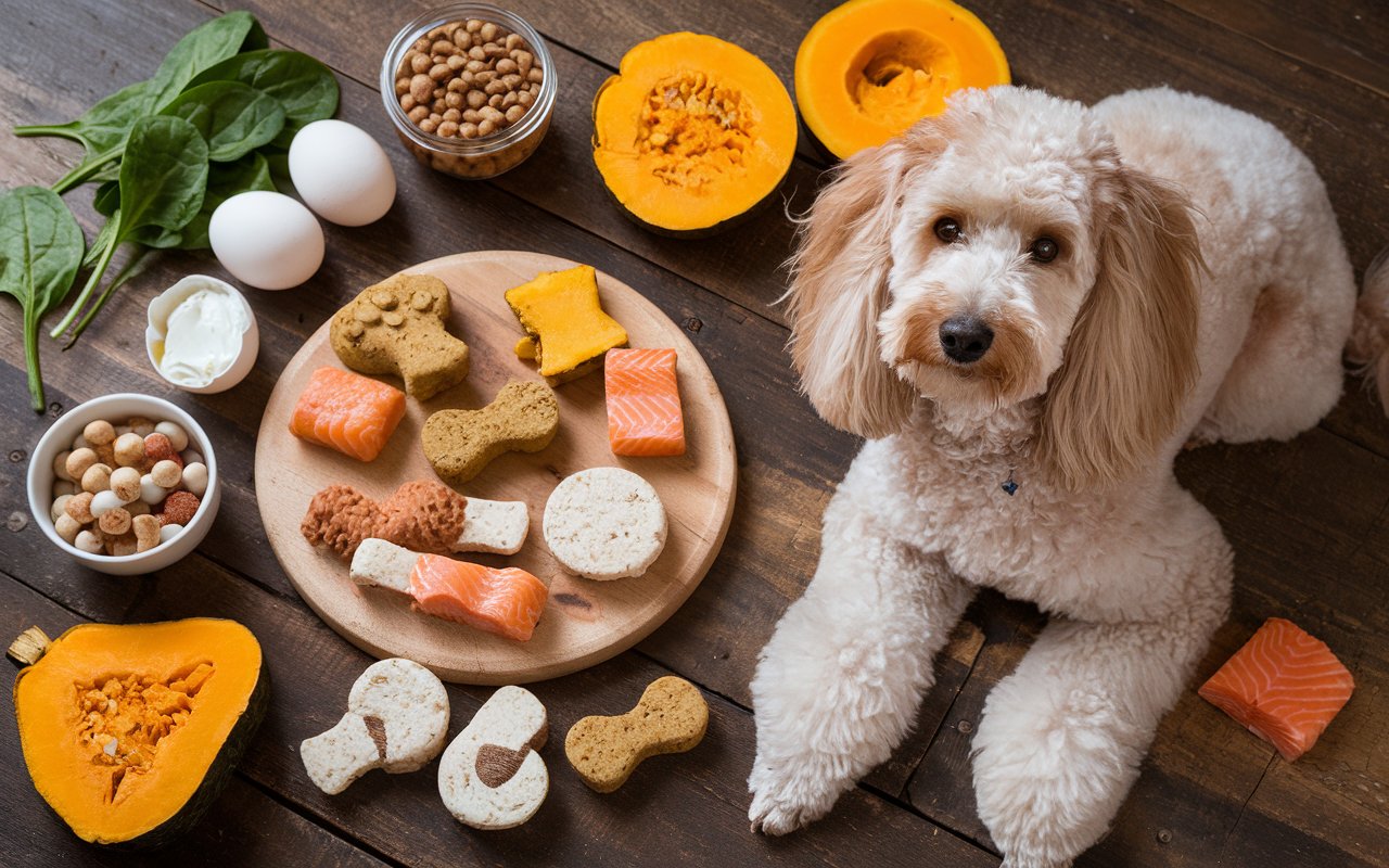 Plain yogurt combined with fresh berries creates a probiotic-rich treat that supports your poodle's digestive health